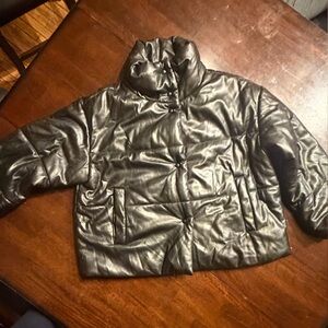 INC International Concepts Shiny Black Puffer Jacket